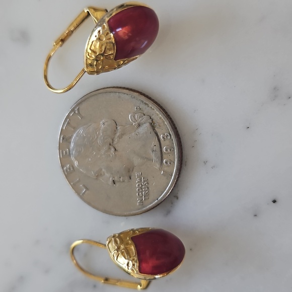 Vintage EB Enamel Gold Tone Earrings - Picture 6 of 6